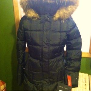 NWT Tommy Hilfiger Plaid Thick Warm Coat XS